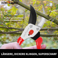 1 x RAW Customer Returns FLORA GUARD bypass garden shears, flower shears with 6.35 cm extra long, sharp, precision-ground SK5 blade, for flowers and branches up to 18 mm diameter, with juice groove - RRP €12.99