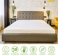 1 x RAW Customer Returns Double Mattress Cover 160x190 Waterproof Anti-Mite 100 Bamboo Super Soft Elastic Double Mattress Cover Antibacterial Double Bed Base Protector Protect Mattress 160x190 200 cm  - RRP €28.48