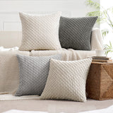 1 x RAW Customer Returns MIULEE Set of 4 Corduroy Cushion Covers Pillowcase Decorative Cushion Cover Modern Sofa Cushions Throw Pillows Couch Cushions for Sofa Decorative Cushions Living Room Bedroom 45 x 45 cm Gray Series - RRP €24.99