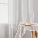 1 x RAW Customer Returns MIULEE Curtains with Ruffle Tape Set of 2 White Curtains with Eyelets Living Room Curtains Made of Sheer Voile Curtains Transparent White Bedroom 140 x 245 cm - RRP €27.99