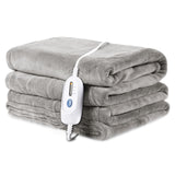 1 x RAW Customer Returns McJaw Heated Blanket - 200 150 cm Coral Fleece Electric Heated Blankets, 4 Temperature Settings and 10 Hour Timer, Light Soft, Fast Heating with Overheating Protection - Gray - RRP €40.8