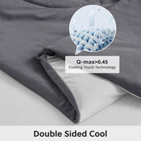 1 x RAW Customer Returns HOMFINE Cooling Blanket Double-Sided Cooling Blanket - Lightweight Cooling Blanket for People Q-Max 0.4 Summer Blanket Cooling Self-Cooling Blanket Summer Blanket Cooling Blanket for Bed, Blue 150x230cm - RRP €47.14