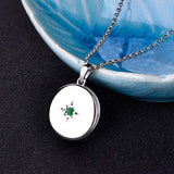 1 x Brand New JO WISDOM Women s Necklace Medallion Photo Pictures Amulet Silver 925, Chain Pendant Polar Star 3A Zirconia May Birthstone Emerald Color, Jewelery for Women - RRP €79.67