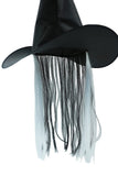 50 x Brand New Perfest Halloween Costume Hat with Colorful Wig. Black witch hat with attached wig. White  - RRP €845.5