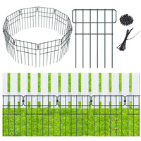 1 x RAW Customer Returns Garden fence metal fence elements garden fences decorative fence complete set fence, garden fence animals fence decorative garden fence metal for terrace yard garden 10 pieces  - RRP €33.99