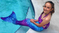 1 x RAW Customer Returns DNFUN Girls Mermaid Tail Swimsuit with Mermaid Fin for Swimming - RRP €43.36