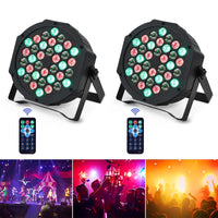 9 x RAW Customer Returns 2PCS LED Par Spotlight 36 LED 72W Disco Light Party Light RGB DMX512 with Remote Control, Stage Light 7 Light Modes DJ Light for Party Bar Stage Festive Show - RRP €379.26