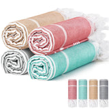 1 x RAW Customer Returns Nuenen 4 Pack Hammam Towels 90 x 200 cm Soft Beach Towels for Adults Absorbent Large Sauna Towels Turkish Lightweight Bath Towels Compact Towels for Yoga Sauna Spa, 4 Colors Stylish Color  - RRP €36.29