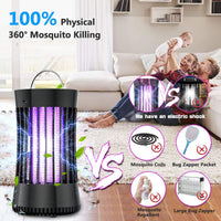 1 x RAW Customer Returns AICase mosquito trap 2-in-1 electric insect killer rechargeable mosquito fly killer mosquito lamp for outdoor camping, patio, home and garden black UV light insect trap battery USB - RRP €26.99