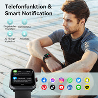 1 x RAW Customer Returns Smartwatch Men Women with Telephone Function Alexa Integrated -Fitness Watch 110 Sports Modes IP68-1.91 Pedometer Watch for Android iOS Wristwatch with Heart Rate Monitor SpO2 Stress Sleep Monitor -Black - RRP €59.99