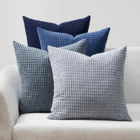 1 x RAW Customer Returns Topfinel cushion cover 40x40 blue set of 4 corduroy grainy gradient cushion covers cushion cover decorative cushion cover sofa cushion couch cushion for sofa bedroom living room balcony children fluffy - RRP €22.32