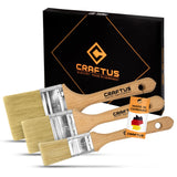 1 x RAW Customer Returns CRAFTUS professional glaze brush set 3 pieces - brush set - 100 made in Germany - universal painting brush set for optimal painting results inside and outside - flat brush - paint brush - RRP €12.9