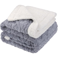 1 x RAW Customer Returns Aneco Double Sided Sherpa Blanket Winter Thick Double Layer Throw Blanket Warm Cozy Knitted Blanket Soft Fleece Blanket for Sofa Couch Bed Light Gray  - RRP €29.23