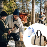 1 x Brand New Canvas Firewood Carrying Bag - Extra Large - with Handles - Fireplace Fireplace, 2 Safety Gloves - RRP €19.2