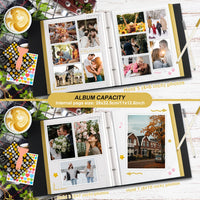 1 x RAW Customer Returns Lanpn Photo Album Self-Adhesive Scrapbook, Linen Large White Pages Photo Book for DIY with Stickers Metallic Pen 10x15 13x18 A4 A5 Pictures Large, 40 Sheets 80 Pages, Beige  - RRP €28.99