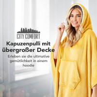 3 x RAW Customer Returns CityComfort Oversized Hoodie Blanket with Sleeves Blanket Hoodie Blanket Oversized Mustard  - RRP €75.6