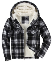 1 x RAW Customer Returns igeekwell fleece jacket men s winter jacket with hood shirt jacket for men checked jacket flannel shirt for winter with fleece lining zipper lumberjack jacket thermal jacket for outdoor - RRP €51.92