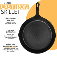 1 x RAW Customer Returns KICHLY Pre-Seasoned Cast Iron Pan - Cast Iron Frying Pan - 8 inch 20 cm Round Cast Iron Pan - Cast Iron Pan - Iron Pan for Stove and Grill - RRP €19.99