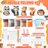 1 x RAW Customer Returns WATINC 25Pcs Woodland Animal Needle Felting Starter Kit DIY Needlework Craft Felt Tools Felt Needles Foam Mat Hedgehog Squirrel Raccoon Noh Doll Wool Party Accessories for Beginners Kids - RRP €25.2