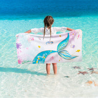 1 x RAW Customer Returns WERNNSAI Mermaid Beach Towel for Kids - 76 x 150cm Microfiber Sand Free Towels for Boys Bath Pool Camping Travel Quick Drying Ultra Absorbent Super Soft Beach Blanket Bath Towel - RRP €14.11