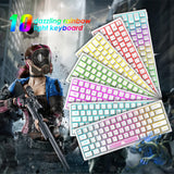 1 x RAW Customer Returns 60 percent mini gaming keyboard and mouse set white, QWERTY layout RGB rainbow LED illuminated mechanical feel, ergonomic, 12000 DPI honeycomb, USB wired for PC PS4 Xbox laptop - RRP €40.9