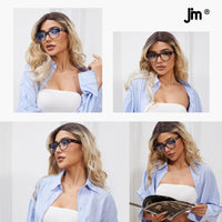 1 x RAW Customer Returns JM 3 Pack Oversized Square Reading Glasses for Women, Fashion Blue Light Blocking Computer Reading Glasses Oprah Style 2.0 - RRP €60.0