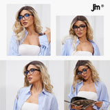 1 x RAW Customer Returns JM 3 Pack Oversized Square Reading Glasses for Women, Fashion Blue Light Blocking Computer Reading Glasses Oprah Style 2.0 - RRP €60.0