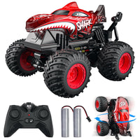 1 x RAW Customer Returns ACAMMZAR Remote Control Car, 2.4GHz 20 km h Remote Controlled RC Monster Truck with 2 Batteries 60 Mins , RC Stunt Toy Car Spray Music, for 6 7 8 9 10 Years Old Children Adults, Red - RRP €34.51