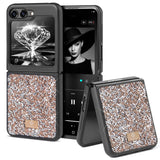 1 x RAW Customer Returns BEZ Phone Case for Samsung Galaxy Z Flip 5 Case Glitter, Sparkle Diamond Crystal Bling Case with Bling Co. Series Compatible for Samsung Z Flip 5, Tuscan Beige - RRP €23.99