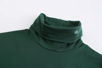 1 x Brand New SSLR Thermal T-Shirt Long Sleeve Turtleneck Slim Fit Basic Tops Brushed Turtle Sweater, Dark Green, M - RRP €22.8