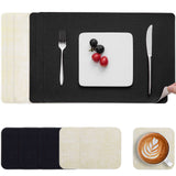 1 x RAW Customer Returns Myir JUN Washable Leather Placemats and Coasters, Double-Sided Placemat Set of 6 Non-Slip Placemats Leather Faux Leather Placemat Cream White Black, Set of 6  - RRP €25.69