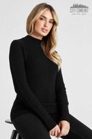 1 x RAW Customer Returns CityComfort Turtleneck Women s Basic Mockneck Sweater Black, M  - RRP €17.52