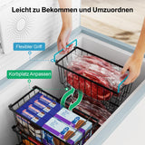 1 x RAW Customer Returns iSPECLE Freezer Organizer Containers Pack of 5 Freezer Baskets for 198L Chest Freezers Sort Frozen Meat, Save Space, Stackable Wire Baskets with Handles Easy to Reach, Black - RRP €60.4