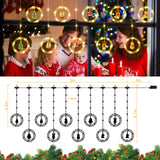 1 x RAW Customer Returns GlobaLink Christmas Curtain Lights, 3M 100LEDs Light Curtain with 10 Christmas Decorations 8 LED Modes with Timer, Waterproof IP65, for Indoor Outdoor Showcase Window - RRP €50.0