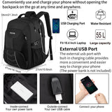 3 x RAW Customer Returns Extra Large Backpack Men s 55L Waterproof 18.4 Inch Laptop Bag Work Laptop with USB Charging Port Anti Theft Business Travel School Backpack for Men Women Boys Teenagers Black - RRP €137.97