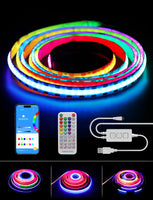 1 x RAW Customer Returns PAUTIX RGBIC USB COB LED Strip Pixel Addressable, 5V RGB Smart IC Color Changing Strip Multicolor Flexible Tape Light 2M with APP Control Music Mode for Party DIY Decoration - RRP €26.99