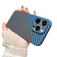 1 x RAW Customer Returns Galful iPhone 15 Pro Case, Slim Carbon Fiber Pattern iPhone 15 Pro Case, Anti-Fingerprint, Flexible, Ultra Thin Matte Shockproof Case, Black and Blue - RRP €20.4