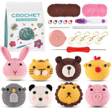 9 x Brand New Yofuly Crochet Kit for Beginners, 8 PCS Crochet Animal Set for Adults and Kids, Crochet Kit for Beginners as Gifts, Learn Crochet Kits with Step-by-Step Video Instructions - RRP €242.91