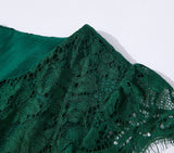 1 x RAW Customer Returns Ugitopi Girls Lace Long Dress Kids Tulle Party Princess Dress Dark Green, 110  - RRP €29.99