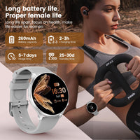 1 x RAW Customer Returns elfofle Smartwatch Women with Telephone Function, 1.39 TFT HD Touchscreen, IP67 Waterproof with 120 Sports SpO2 Heart Rate Monitor Menstrual Cycle Sleep Monitor, Wristwatch for iOS Android Silver - RRP €55.99