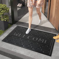 1 x RAW Customer Returns Color G Welcome Doormat Outside, 45x75cm Black Grey Outdoor Doormat Outside, Outdoor Area Washable Dirt Trapper Mat, Outdoor Doormat Weatherproof Doormat for Entrance, Garden - RRP €31.44