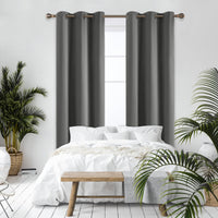 1 x RAW Customer Returns Deconovo thermal curtains blackout curtains with eyelets thermal curtain cold protection thermal curtain heat protection thick thermal curtain, 183 x 107 cm height x width , light grey, set of 2 - RRP €36.49