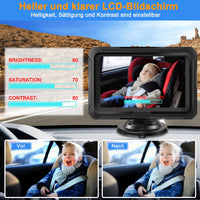 1 x RAW Customer Returns TOUTBIEN Rear Seat Mirror for Baby, 4.3 HD Baby Mirror Rear View Monitor with Camera 1080P Baby Car Back Seat Monitor with Night Vision Function 150 Wide Angle Adjustable Car Mirror Back Seat - RRP €40.15