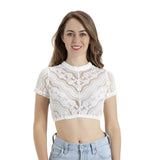 1 x RAW Customer Returns Kelliar Women s White Lace Blouse Elegant Beautiful Closed Lace Oktoberfest Style Blouse White White 42 - RRP €24.0