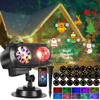 1 x RAW Customer Returns Outdoor Halloween Projector, 4 6 8 Mode Model Projector 15W 20 Sheets Waterproof Christmas Projector 10 Colors Ocean Wave LED Christmas Projector with Remote Control for Deco Parties - RRP €40.33