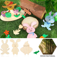 24 x Brand New Easter craft set for children, 4 sets of wooden bunnies and chicks for painting, craft sets for Easter, Easter decoration crafts children s wood, Easter crafts wood, DIY wooden craft set, craft accessories decorations - RRP €489.6