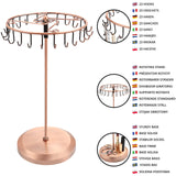 1 x RAW Customer Returns Belle Vous Necklace Stand Jewelry Copper Rotatable 23 Hooks H34.8 x W20.5 cm Jewelry Stand Tree - Chain Storage Hanging - Jewelry Tree for Necklaces Bracelets, Rings Earrings - RRP €19.76