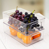 1 x RAW Customer Returns FINEW refrigerator organizer set of 6 4 large 2 medium , high-quality pantry storage containers with handle, transparent storage box organizer, ideal for kitchens, refrigerators, cupboards - BPA free - RRP €39.31