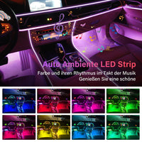 1 x RAW Customer Returns OMECO LED interior lighting car USB ambient lighting 4m 5050RGB with footwell lighting and controller 12v strip interior lighting atmosphere light footwell waterproof music strip set - RRP €25.03