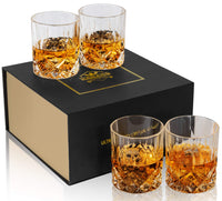 1 x RAW Customer Returns KANARS set of 4 whiskey glasses, lead-free crystal glasses, whiskey glass, 300 ml, beautiful gift box, high quality - RRP €36.0